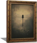 Vintage Gold Framed Wall Art Retro Dark Dragonfly Painting Canvas Prints Gothic Insect Picture Wall Decor Rustic Farmhouse Animal Poster Artwork for Living Room Bedroom Bathroom, 12x16in