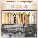 EAGMAK Heavy Duty Clothes Rack Load 420 LBS, Rolling Garment Rack with Lockable Wheels, Standing Metal Clothing Rack, Portable Wardrobe Sturdy Coat Rack for Hanging Clothes (Black, 59″×18.9″×63″)