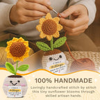 HEXMOZ Thank You Gifts for Women - End of Year Teacher Gift - Appreciation Gifts for Teacher Nurse Daycare Provider Nanny Babysitter - It Takes A Village Collectible Sunflower Doll Crochet