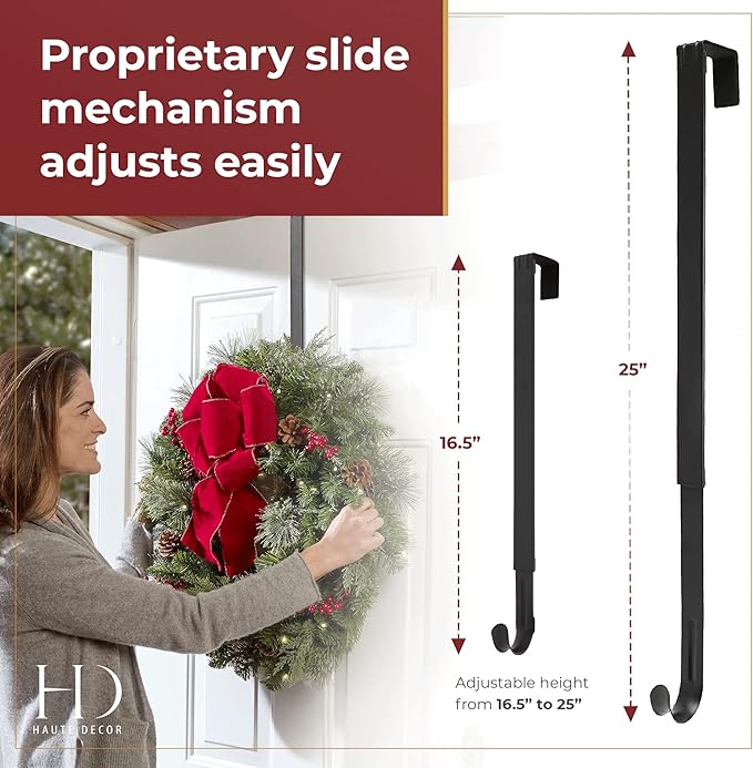 Haute Decor Adjustable Length Wreath Hanger - 20 Lb. Capacity