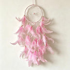 Pink Dream Catcher Wall Decor Handmade Feathers Dreamcatcher Wall Hanging Ornament Room Decor, Dream Catchers for Girls Kids Boys Bedroom Decor Art Craft Gift