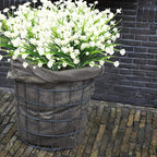 TURNMEON 20 Bundles Artificial Flowers for Outdoors Fake Plants Spring Decor, UV Resistant Artificial Plants Cemetery Flowers Faux Plastic Greenery Shrub for Home Porch Summer Decor 500 Heads(White)