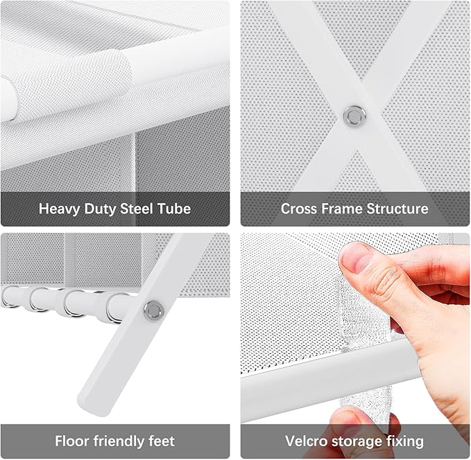 aboxoo Luggage Rack with storage, Guest Room Folding Suitcase Stands, Holds up to 120 lb, Space Saving Suitcase Holders for guest room, Bedroom Hotel, White