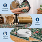 GarveeHome Green Vintage Floral Washable Rugs 5x7 for Living Room Boho Botanical Retro Rug Low Pile Stain Resistance Non Slip Carpet for Bedroom Nursery Dining Room