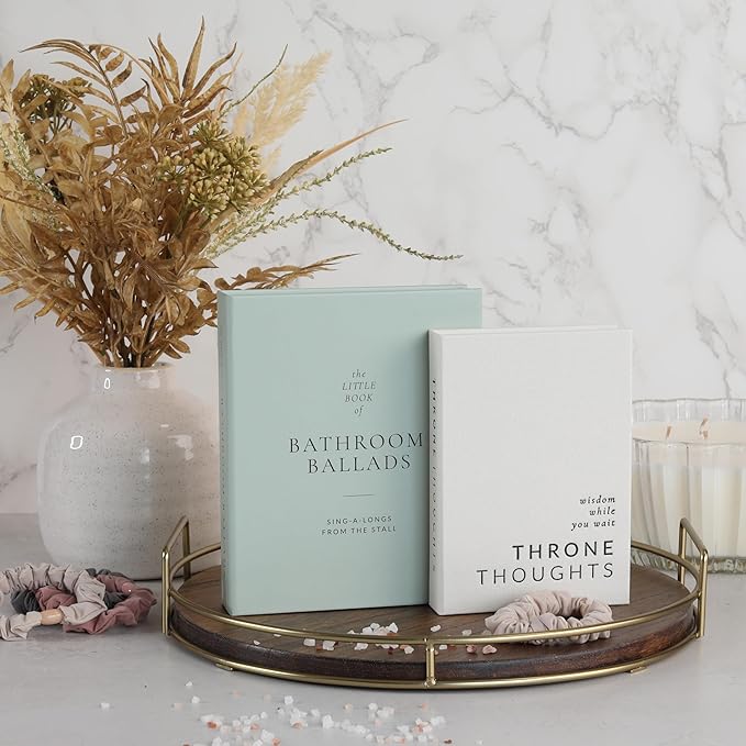 KIBAGA Beautiful Bathroom Decor Books – Set of 2 Modern Books for Your Bath Shelf - Funny Sage Green Restroom Decor and Accessories to Add Charm and Humor to Your Space