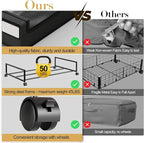 Yecaye Under Bed Storage with Wheels, 2 Pack Under the Bed Storage Containers with Lids & Label, XXL 60L Rolling Underbed Storage Drawers for Clothes, Blankets, Shoes, Black