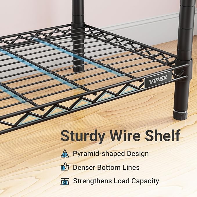 VIPEK V2C Heavy Duty Clothes Rack with Upgraded Polyester Cover, Metal Portable Closet with Adjustable Shelves & Hanging Rods, Freestanding Wardrobe Closet for Bedroom, Max Load 700LBS