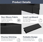 DIMJ Drawer Organizer Clothes - Underwear Organizer Small Closet and Storage Box Dresser Organizer,Drawer Dividers for Baby Clothes,Bra,Socks, Belt, Tie, Set of 6,Black