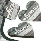 Jetec 2 Pcs Rustic Decorations for Living Room Home Shelf Mantel Entryway Table, Farmhouse Knick Knacks Christian Table Centerpiece Wooden Heart Decor for Dining Room Housewarming Gift(Vintage Style)