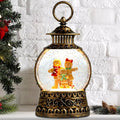Christmas Snow Globe,Gingerbread Man Musical Snow Globe Lantern Lights with 6H Timer Battery & USB Powered, Retro Style Holiday Glitter Globe for Xmas Home Decoration Holiday Party Gifts
