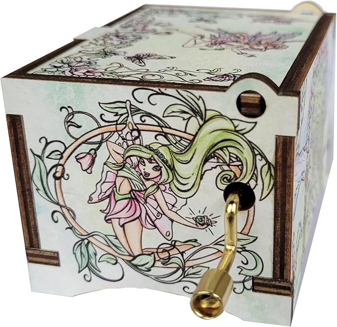 TheLaser'sEdge Fairy Music Box with Song Waltz of the Flowers, Gifts for Women, Men, Birthday, Christmas, Mother’s Day, Anniversary or Merchandise Decor