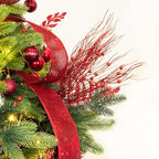 SLK 16-Pack Artificial Glitter Berry Stem Ornaments, Christmas Decorative Glittery Twigs, Picks, Branches for Tree, Wreath, Small Vase, Party (Red)
