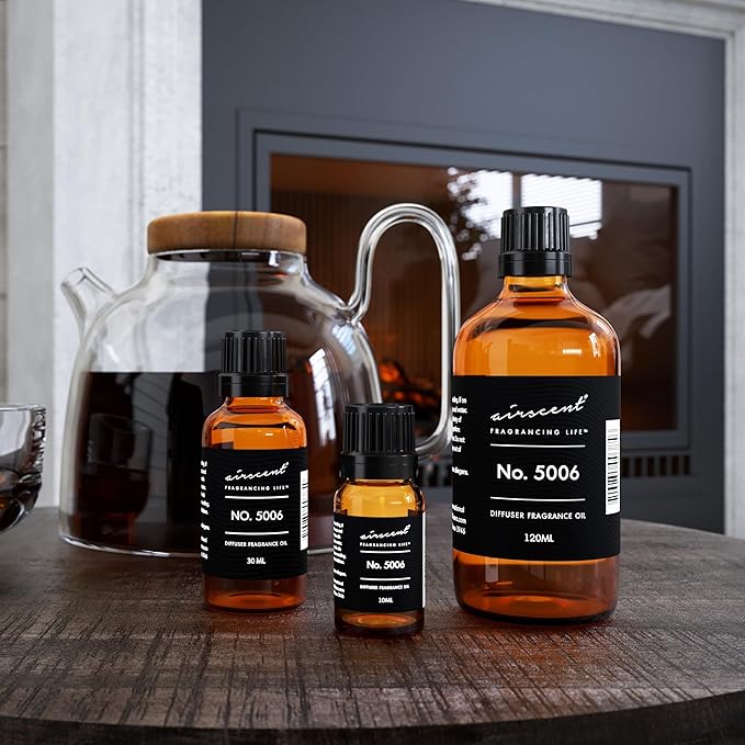 AirScent Diffuser Oil Inspired by TF's Ombre Leather - No. 5006 Perfume Dupe - Fragrance Oil Blend for Ultrasonic and Waterless Diffusers and Crafting - 120 ml, 4 fl oz Glass Bottle with Dropper