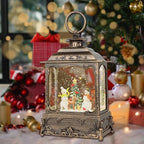 Christmas Snow Globe Lantern,Christmas Decorations Indoor for Home,with 6 Hour Timer Musical Snow Globes,Battery Or USB Powered Swirling Glitter Lantern Christmas Decor Gifts,Snowman Child
