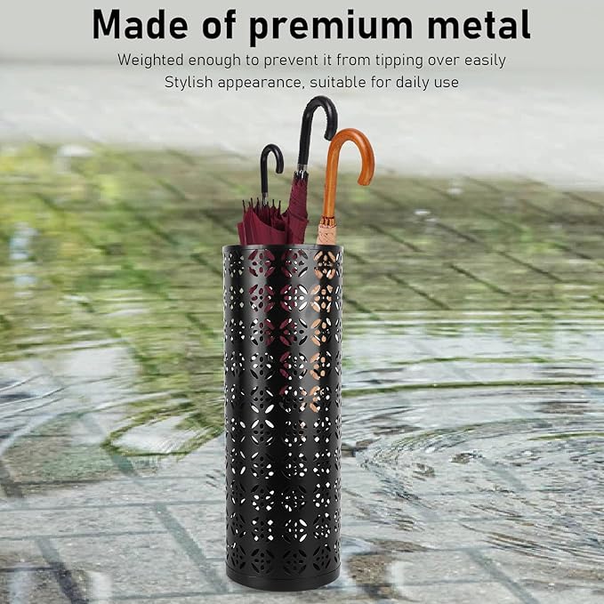 Umbrella Holder for Entryway, Umbrella Holder Metal Umbrella Stand Indoor with Hollow Design for Home Entryway (Large)