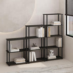 Furinno Turn-N-Tube Book Shelf, 3-Tier Bookshelf, Bookcase with Multipurpose Compact Display Rack, 11.6 x 23.6 x 29.6, for Living Room, Bedroom, Home Office, Espresso/Black