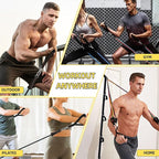 Door Anchor Strap and Resistance Bands for Working Out with Handles, Strength Training Equipment Exercise Bands for Full Body Workout, Non-Slip Multi Point Attachment for Home Gym Fitness