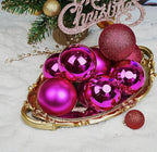 Emopeak 12Pcs Christmas Balls Ornaments for Xmas Christmas Tree - 4 Style Shatterproof Christmas Tree Decorations Hanging Ball for Holiday Wedding Party Decoration (Rose Red, 3.2"/8CM)