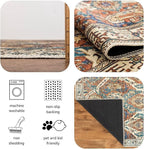 Keen Home Design 9x12 Rug - Machine Washable Area Rug with Non-Slip Backing, Ideal for Living Room, Dining Room, Bedroom - Vintage, Easy Clean, Durable, Low Pile Rug - (9' x 12')