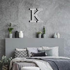 Qunclay 8'' Silver Crystal Diamond Bling Letters Crushed Diamond Decoration Wooden Glitter Letter with Screw and Hooks Rhinestone Gift for Wedding Y2k Mcbling Bedroom Wall Decor (Letter K)