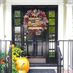 250th Anniversary Patriotic Wreath, 4th of July Wreath for Front Door, Patriotic Wreath Handmade Eagle Wreaths, Memorial Day Home Decoration for Indoor and Outdoor (C)