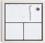 U Brands Rustic Weekly Dry Erase Board with White Wooden Frame, Office Supplies, 14” x 14”