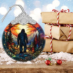 Sasquatch Stained Glass Hanging Ornament - Christmas Tree Decoration Idea