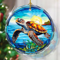 Stained Glass Sea Turtle Ornament - Christmas Tree Decor, Gift Exchange Present