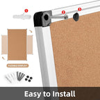 Extra Large Cork Bulletin Board 72" X 48", Silver Aluminum Framed 6'x4' Corkboard for Wall, Wall Mounted Notice Pin Board with 18 Push Pins for School, Home & Office