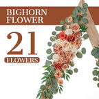 Ting's time Wedding Arch Flowers Pack of 2 Artificial Silk Large Flower Swag Welcome Sign Floral Swag Reception Backdrop Floral Decor for Fall Wedding Party Ceremony (Burnt Orange)