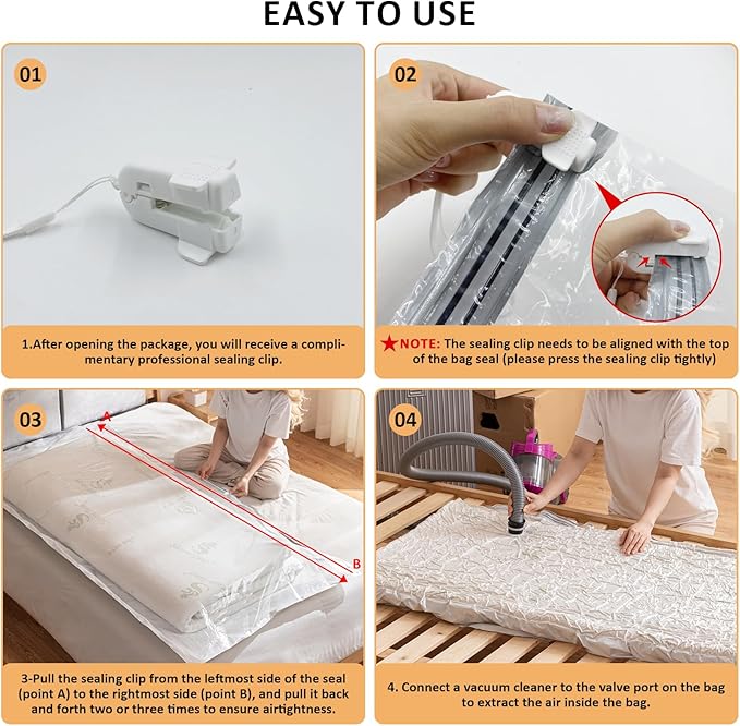 2pcs Mattress Vacuum Bag 94.5x47.2inch Space Saver Vacuum Storage bags,Oversized Vacuum bag Twin Mattress Vacuum Bag King Mattress Vacuum Sealer Bag for Memory Foam Mattress Moving Shipping Storage
