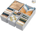 Simple Houseware Underwear Drawer Organizer for Lingerie/Undergarment/Bra/Panty/Sock/Onesie, Set of 6, Gray
