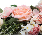 TITA-DONG 25.6inch Artificial Rose Peony Flower Swag, Front Door Peony Floral Arch Garland Swag Hydrangeas Eucalyptus Leaves Wreath for Wedding Arch Front Door House Wall Decoration(Pink)