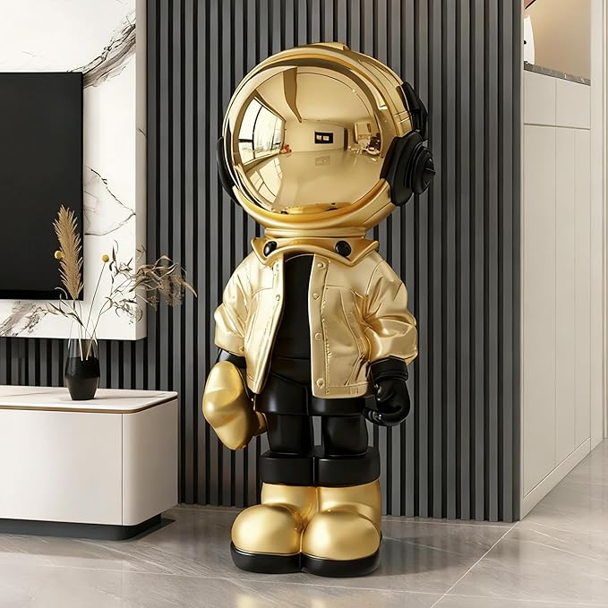 Astronaut Sculpture, Large Spaceman Statue for Home Decor, Living Room, Office, Bedroom, and Retail Spaces, Unique Space-Themed Home Accent.