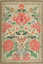 GarveeHome Camel Pink Floral 2x3 Door Mat Indoor Rugs for Entryway Small Taupe Brown Vintage Boho Cottage Washable Non-Slip Low-Pile Rug for Bedroom Kitchen Bathroom Entrance