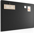 Fluxynara Large Bulletin Board, 47.2" x 35.4" Cork Board Alternative with 24 Safe Removable Adhesive Tabs, Foldable Felt Pin Board for Home Office, Classroom, Bedroom,Entryway for Walls—Black