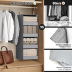 GRANNY SAYS 4-Shelf Hanging Organizer, Closet Hanging Shelves, Closet Hanging Storage Organizers, Organization for Bedroom, Living Room, Baby Nursery, Camper Accessories, Gray, 1-Pack