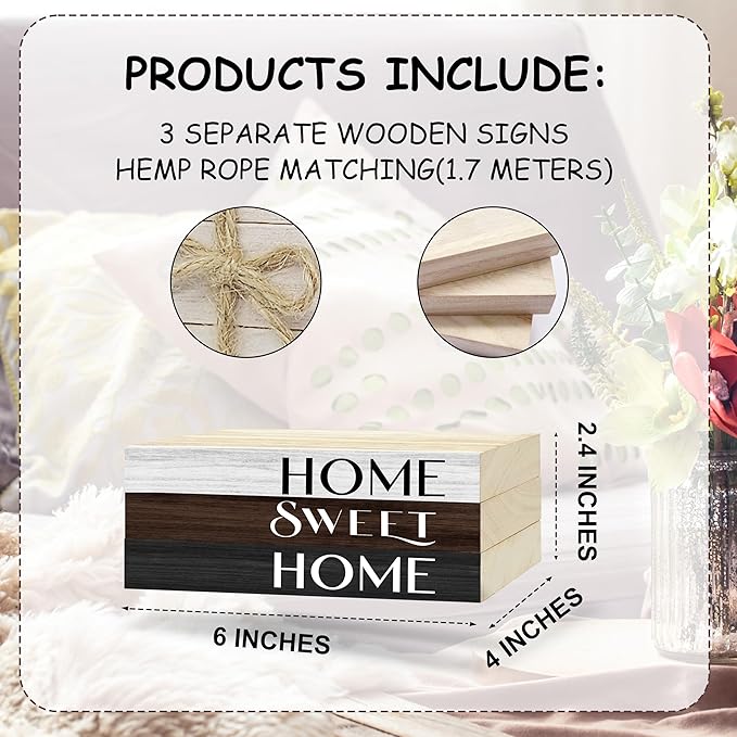 Decorative Books For Home Decor, Wood Book Stack For Table Decor, Home Decor Book For Living Room Mantel, Farmhouse Stacked Books Decorative（L45）