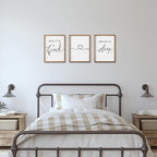 Set of 3 Framed Farmhouse Give it to God and Go to Sleep Signs Above Bed Wall Decors for Bedroom Wood Signs (Brown, 16"x24")