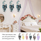 PATIKIL Crystal Life of Tree Dream Catchers, 28 Inch Feather Handmade Moon Dream Catchers with Gemstone Agate Stone Wall Hangings Decor for Home Wedding Bedroom Living Room, Purple White