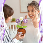 Wavwavw Sister Gifts Handmade Crochet Doll with Card Crochet Present for Sisters Sis Big Little Sister Birthday Wedding Home Decor(Purple Flowers)