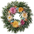 Somikis 24 Inch Front Door Wreath, Large Artificial Flowers Wreath with Silk Peony Dahlia Eucalyptus, Realistic Greenery Welcome Floral Wreath Decor All Year Round for Inside Outside Wall Entryway