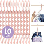 Wonder Hanger Max 10-Pack Space Saving Hangers, Reinforced Hooks Swivels 360°, Cascading Hanger, Teens, College Dorms, Kids & Closet Organizer, Assembled – Pastel Pink