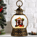 Christmas Nativity Snow Globe, Nativity Musical Snow Globe Lantern Lights with 6H Timer Battery & USB Powered, Retro Style Holiday Glitter Globe for Xmas Home Decoration Holiday Party Gifts