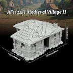 TTRPG Buildings – 25mm Scale Unpainted Tabletop Scenery Props for Role Playing, Dungeons and Dragons RPG Terrain – Medieval Village H AF1124H