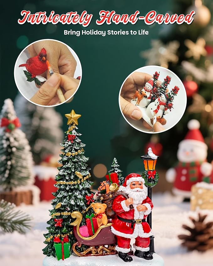 Large Christmas Snow Globes Light up Snowglobes Christmas Lantern with 8 Songs, 9.65" Red Boot Christmas Snow Globe for Kids Adults, 6H Timer & Dual Power, Lighted Christmas Decorations Indoor Gifts