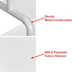 Simple Houseware 52-Inch Freestanding Closet Garment Rack with Storage Shelves and Coat/Hat Hooks, White