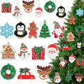 kockuu Christmas Ornaments for Tree Decorations, 24pcs Soft PVC Hanging Ornaments Snowflake Gingerbread House Snowman for Christmas Tree Gift Box, Winter Holiday Party, Home, Office Decor