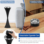 RELIANCER Floor Standing Ashtray w/Detachable Cigar Container,Stainless Steel Cigarette Ash Tray,Outdoor Self-Cleaning Ash Holder w/Weighted Base,Cigarettes Butt Receptacle Disposal for Home Patio