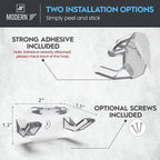 Modern JP Adhesive Hat Hooks for Wall (32-Pack) - Hat Rack for Baseball Caps, Minimalist Hat Display, Strong Hold Hat Hangers for Wall - USA Patented, Clear